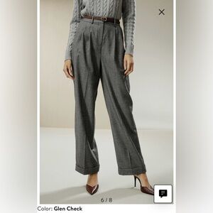 Lilysilk Wide Leg Wool-flannel Suit Trousers